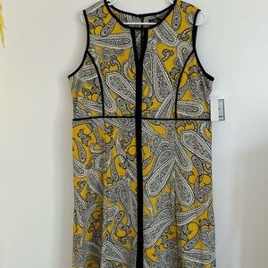 Phase 7 seven yellow n gray n black house dress new w tags